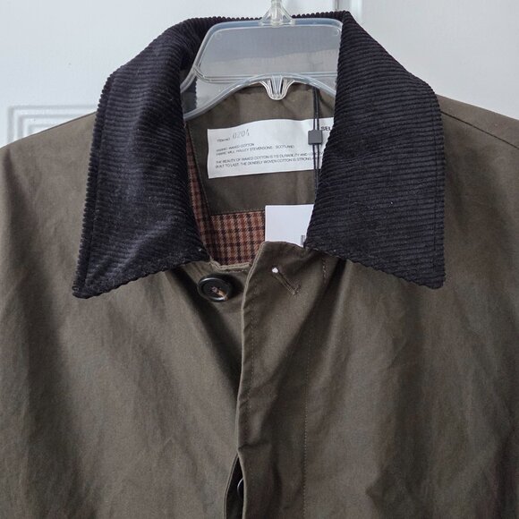 Selected Homme Olive Green Wax Coat (Brand New w Tags) - Sz L- fabulous & Rare - Picture 3 of 12